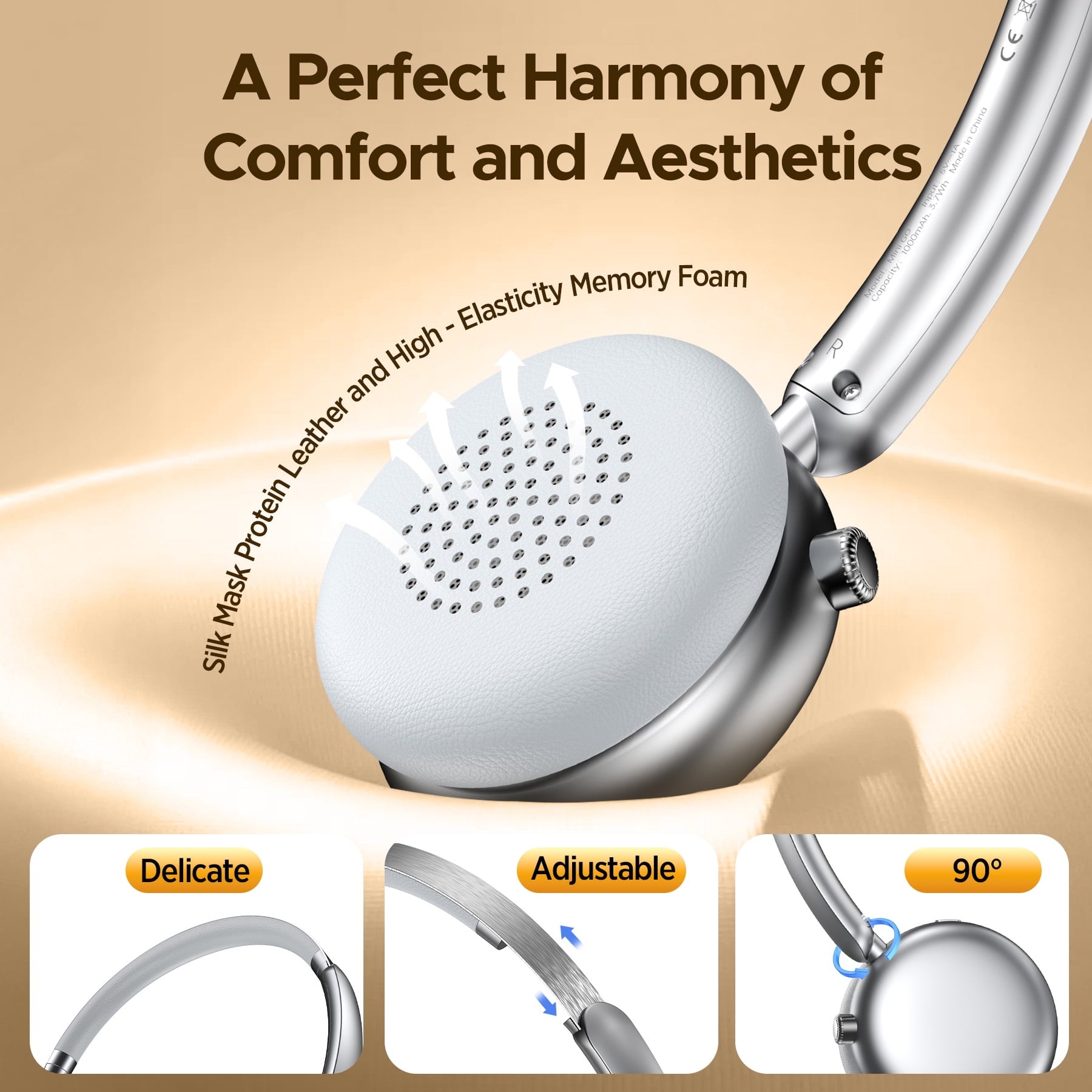 VEATOOL Mini Go Wireless Retro Headphones 100 Hours Playtime Bluetooth 5.4 Wireless ANC On-Ear Headphones LDAC Hi-Res Wireless Audio Lightweight Wireless On-Ear Headset 70S 80S Style Silver