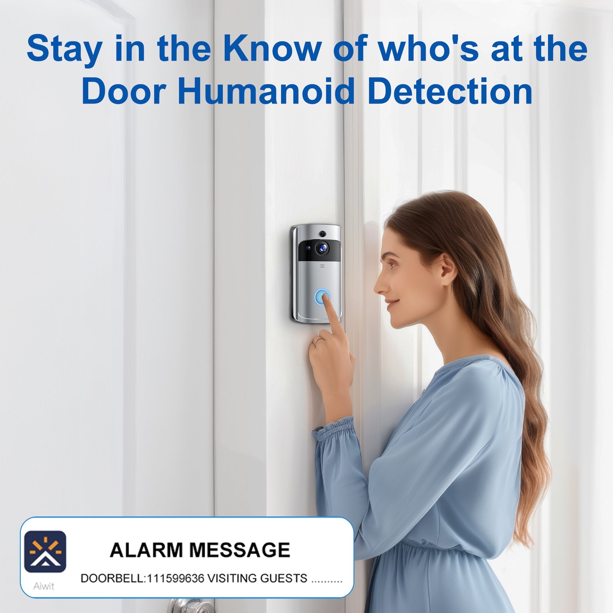 VEAT00L Doorbell Camera Wireless,1080P Video Doorbell with Chime,Head-to-Toe video, Live View with Two-Way Talk, PIR Motion Detection, 2.4GHz WiFi