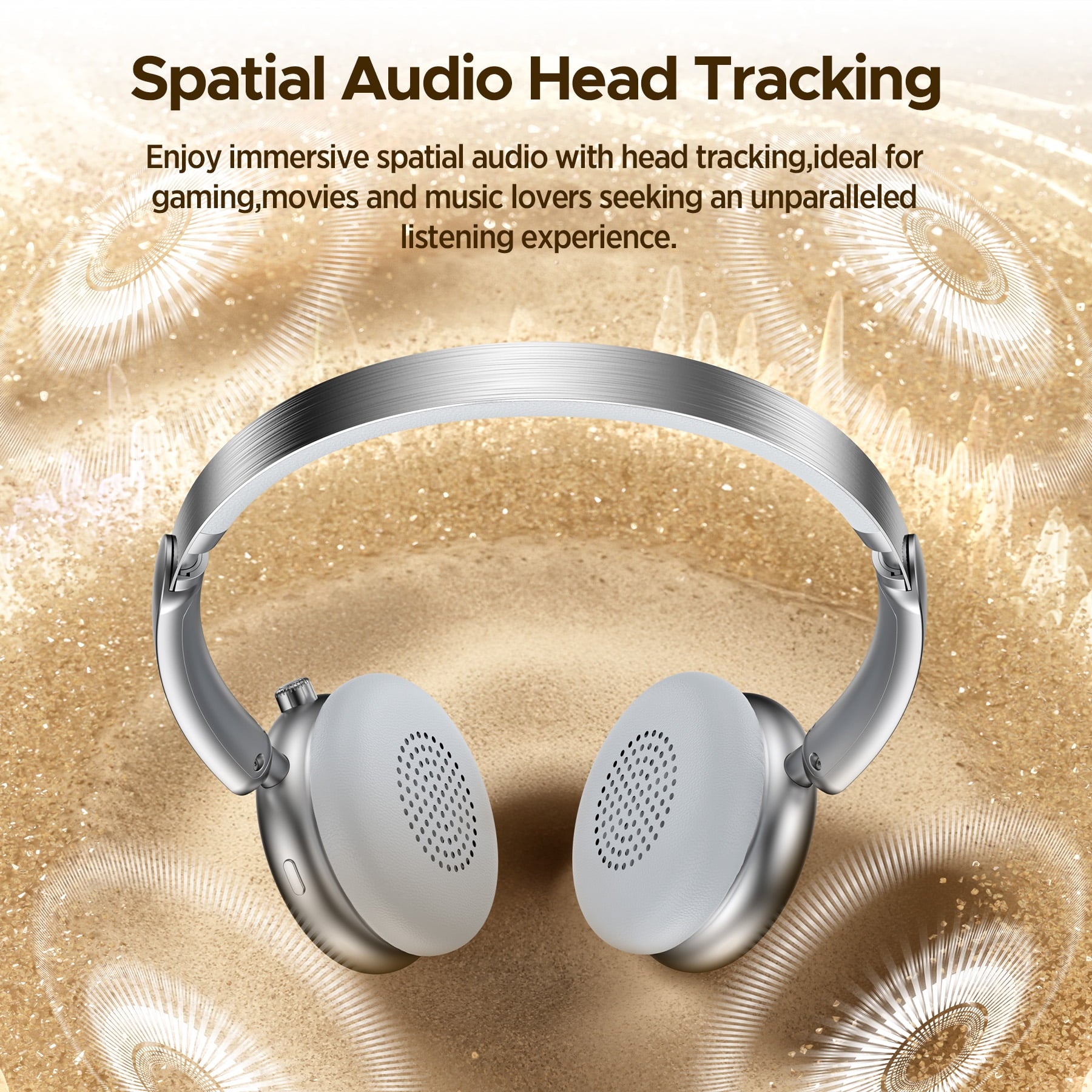 VEATOOL Mini Go Wireless Retro Headphones 100 Hours Playtime Bluetooth 5.4 Wireless ANC On-Ear Headphones LDAC Hi-Res Wireless Audio Lightweight Wireless On-Ear Headset 70S 80S Style Silver